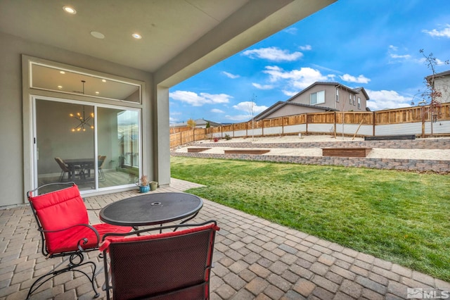 view of patio with a fenced backyard