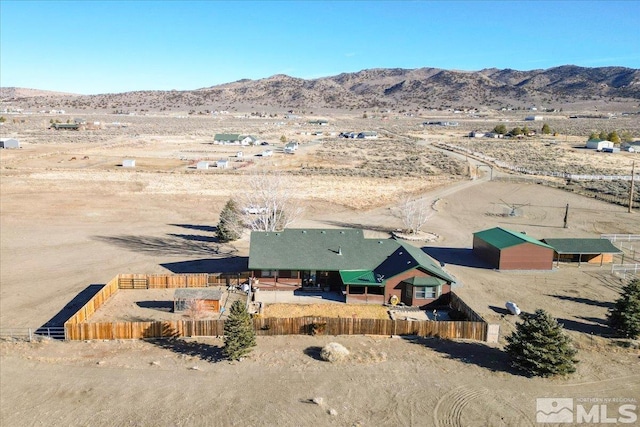 bird's eye view featuring a mountain view