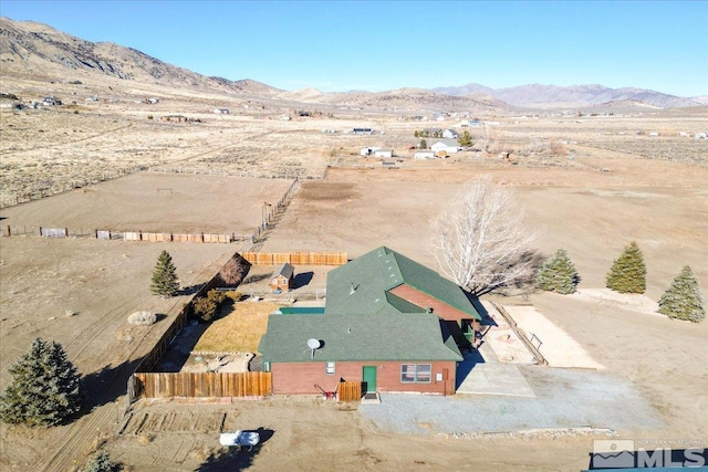 drone / aerial view with a mountain view