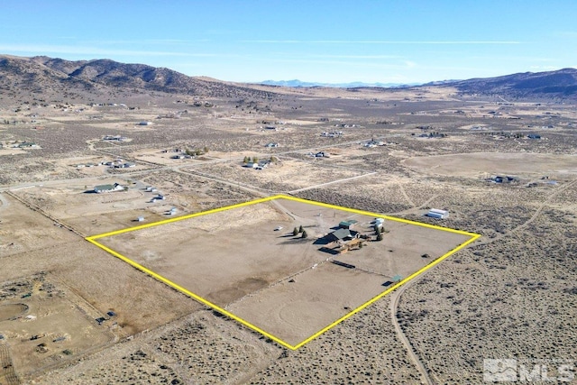 bird's eye view with a mountain view