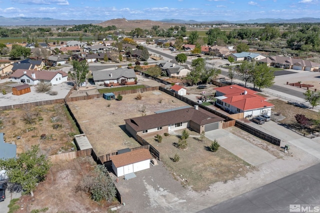 aerial view featuring a mountain view