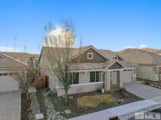 view of front of house with a garage