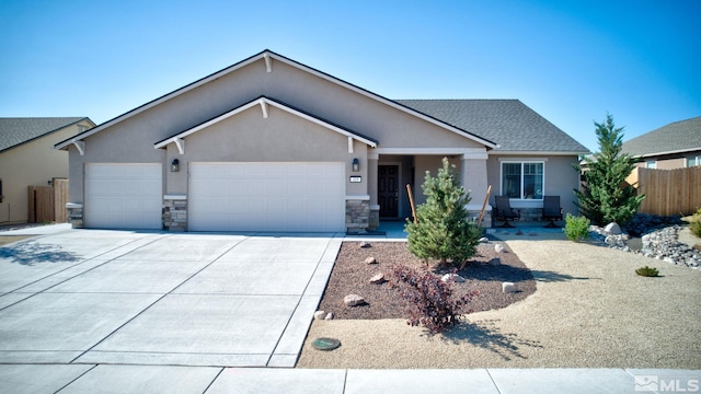 ranch-style home with a garage