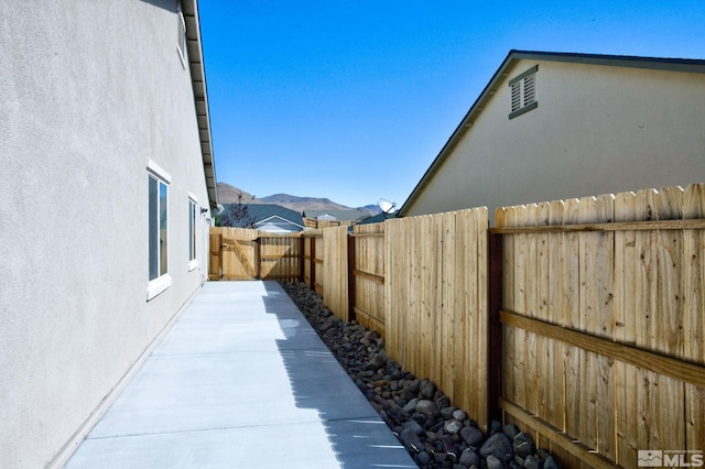 exterior space featuring a mountain view