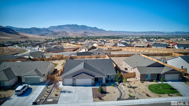 aerial view with a mountain view