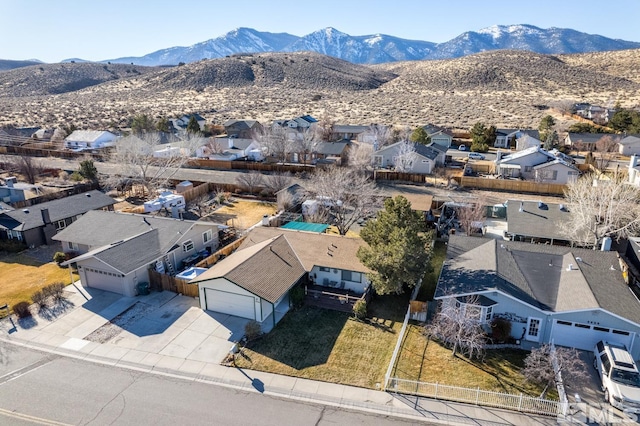 aerial view featuring a mountain view