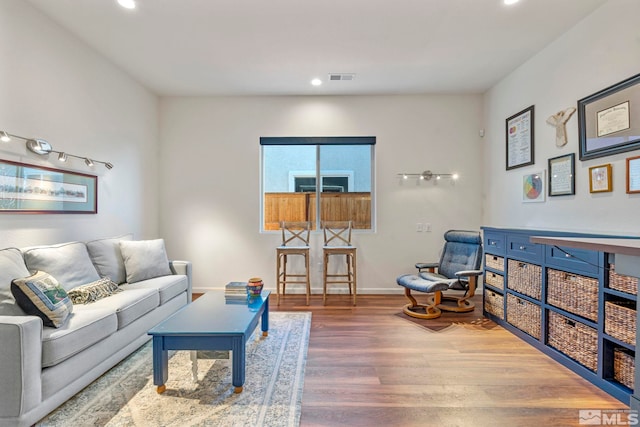 living room featuring hardwood / wood-style floors