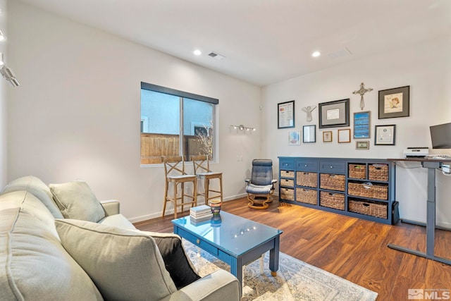 living room featuring wood-type flooring