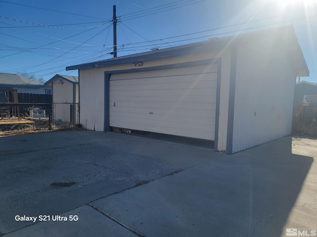 view of garage