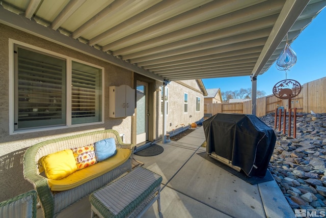 view of patio with grilling area