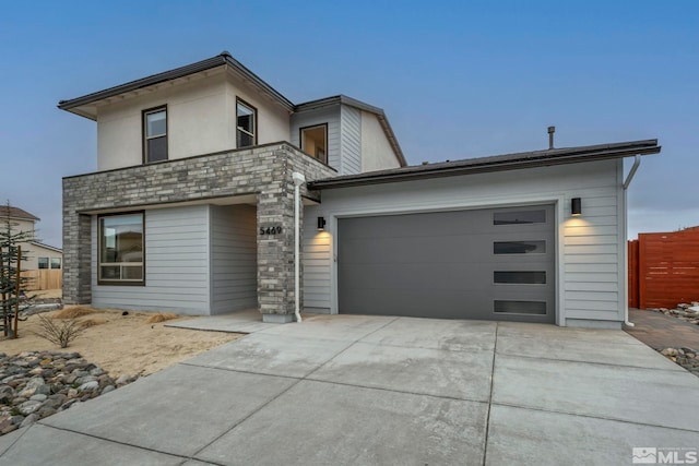 contemporary house with a garage