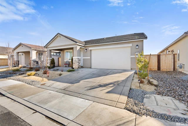 view of front of house with a garage