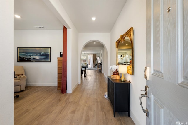 hallway featuring light hardwood / wood-style floors