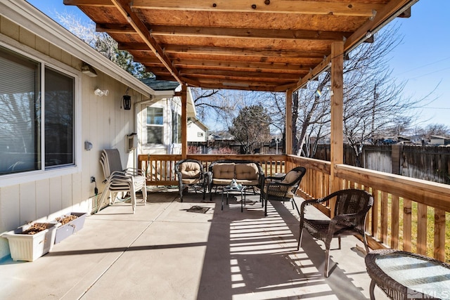 exterior space featuring outdoor lounge area