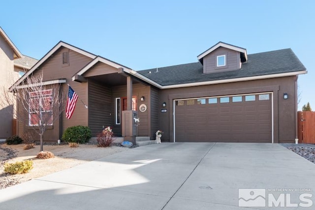 view of front facade with a garage