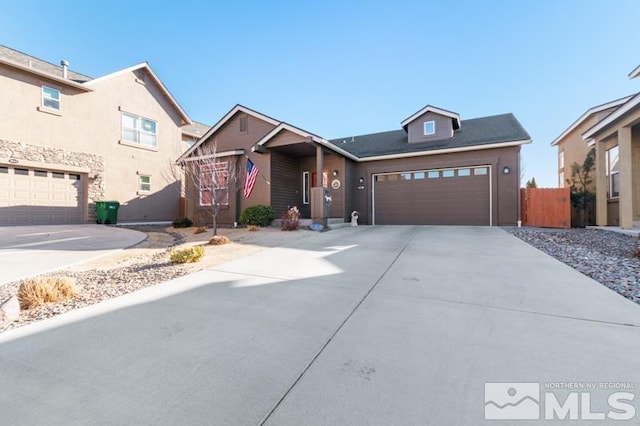 view of front of home with a garage