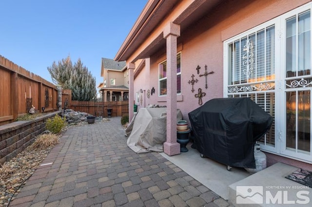 view of patio featuring grilling area