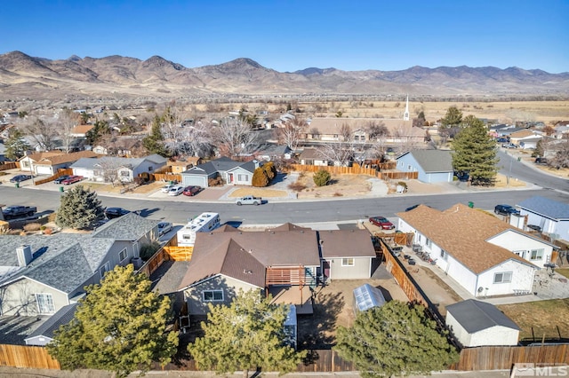 aerial view with a mountain view