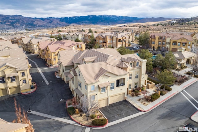 bird's eye view featuring a mountain view