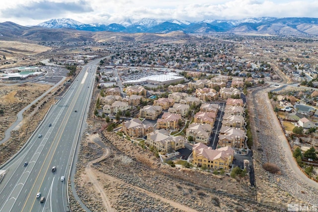 aerial view featuring a mountain view