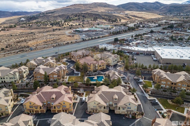 bird's eye view featuring a mountain view