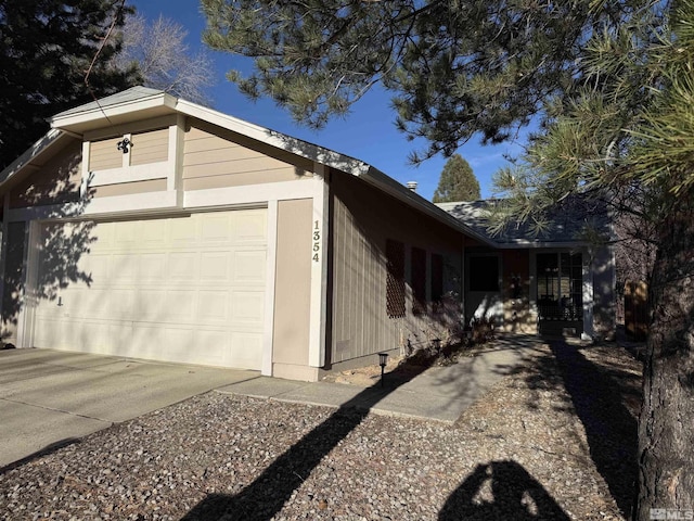 view of home's exterior featuring a garage