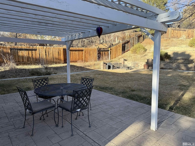 view of patio / terrace with a pergola