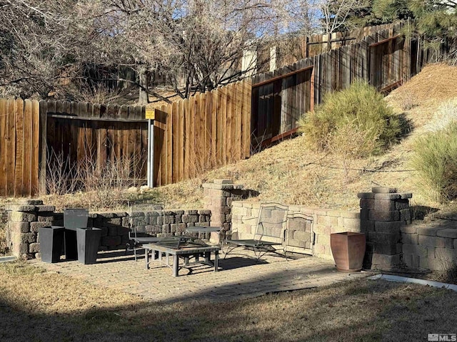 view of yard with a patio area