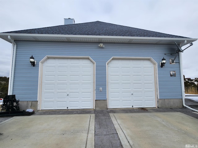 view of garage