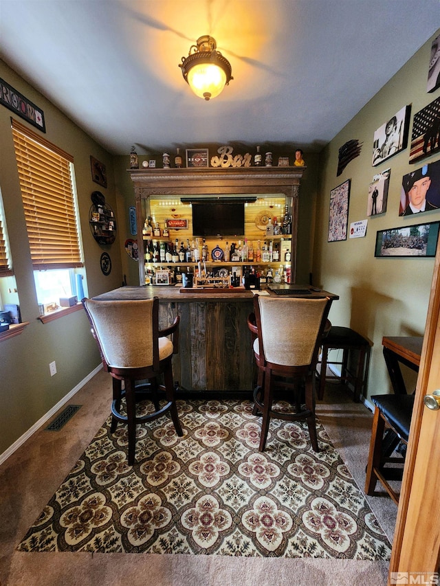 bar with carpet flooring