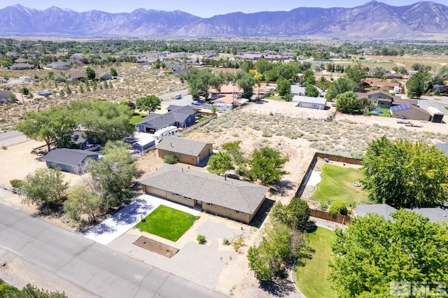 aerial view with a mountain view