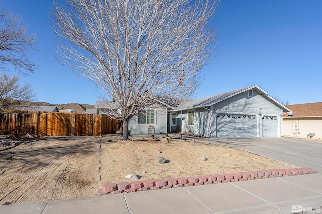 single story home with a garage