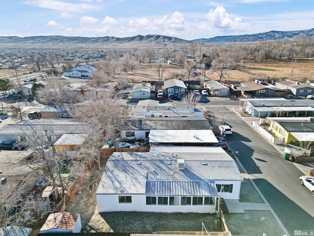 aerial view with a mountain view