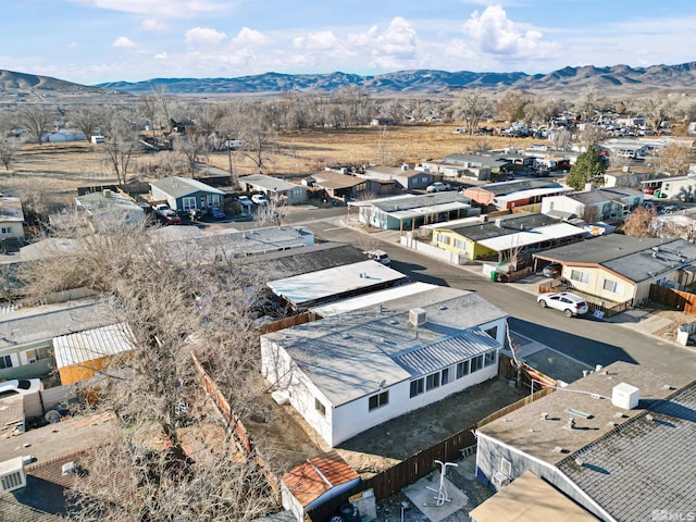 aerial view with a mountain view