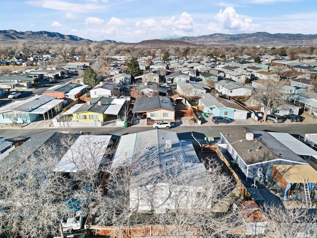 bird's eye view featuring a mountain view