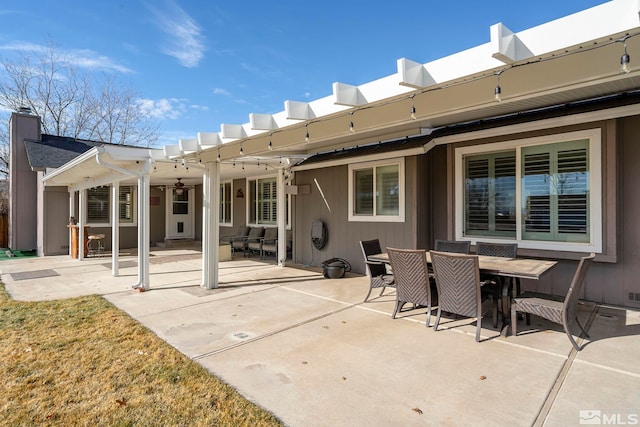 back of property with a patio area