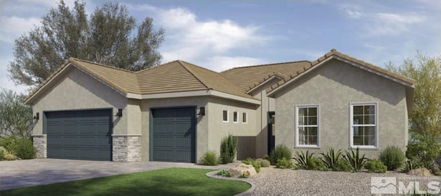 view of front of house with a garage