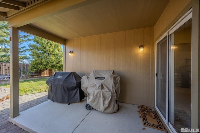 view of patio featuring area for grilling