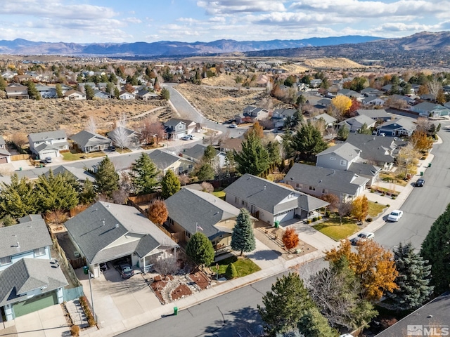 bird's eye view featuring a mountain view