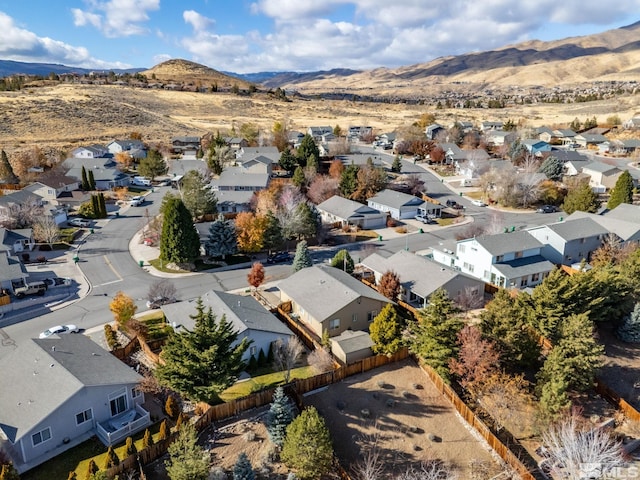 bird's eye view with a mountain view