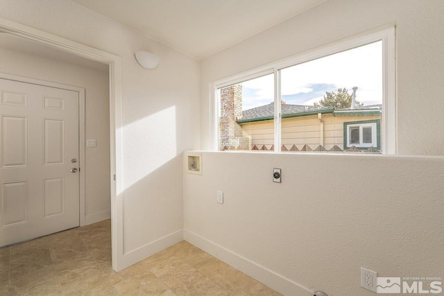 laundry area featuring electric dryer hookup and hookup for a washing machine