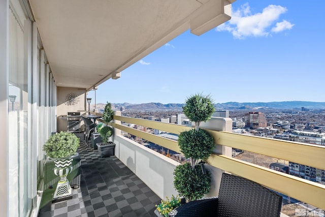 balcony with a mountain view