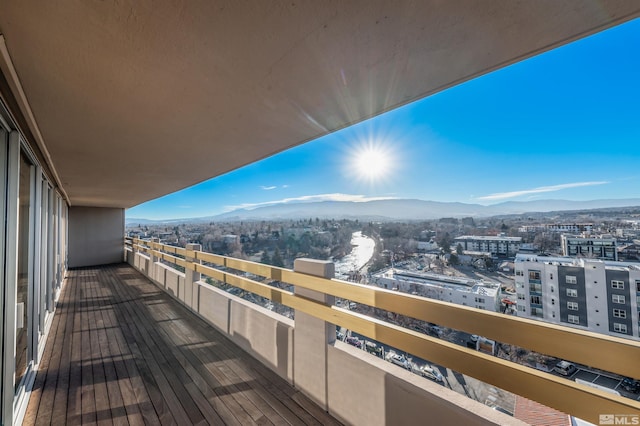 balcony with a mountain view