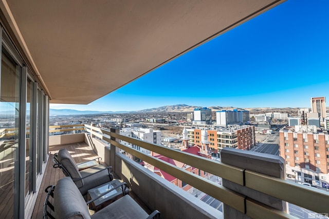 balcony with a mountain view