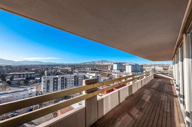 balcony with a mountain view