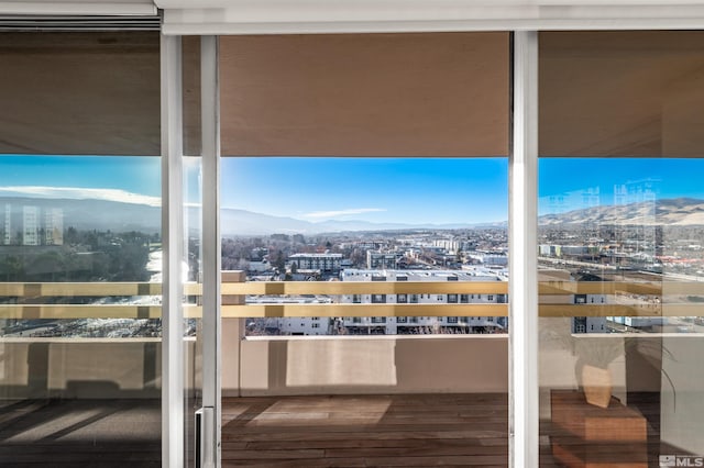 balcony with a mountain view