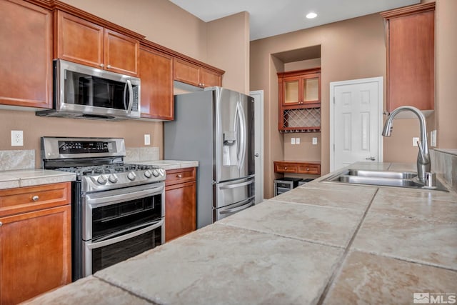 kitchen with sink and stainless steel appliances