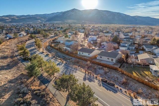 bird's eye view featuring a mountain view