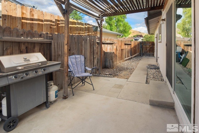 view of patio with grilling area