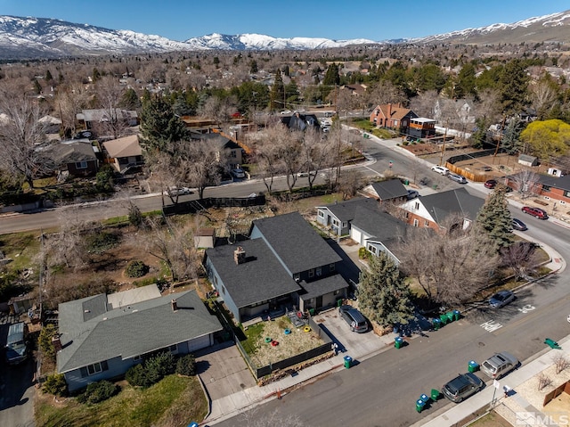 drone / aerial view with a mountain view